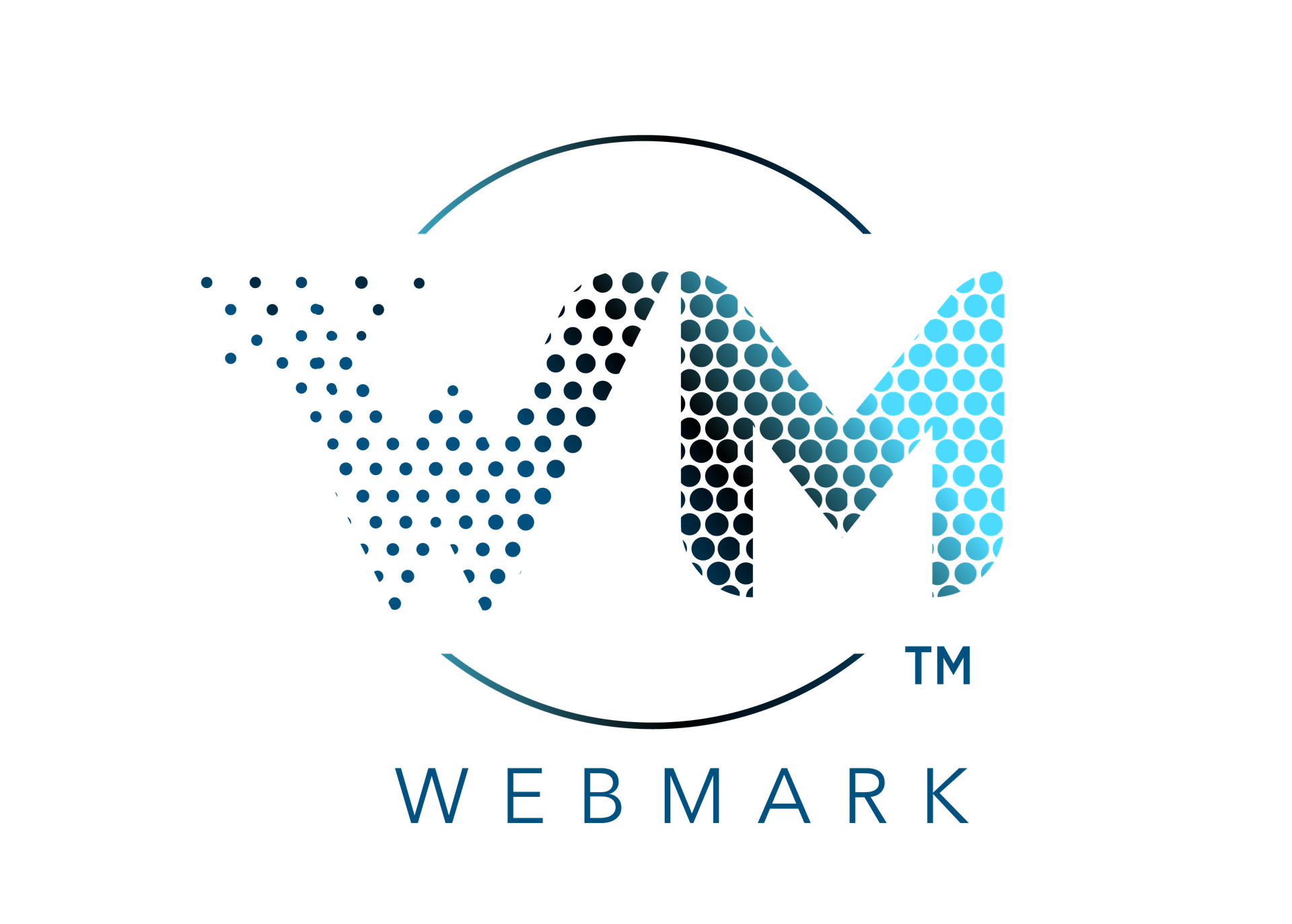 Webmark logo - no tagline - black and blue